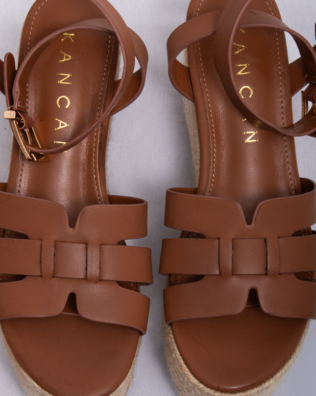 Sandalia Plataforma yute camel