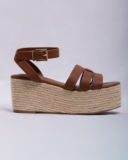 Sandalia Plataforma yute camel