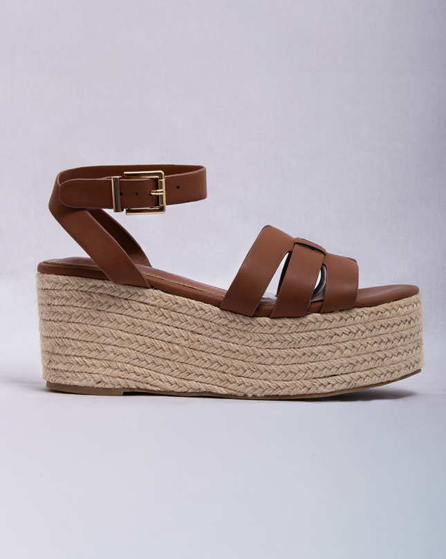 Sandalia Plataforma yute camel