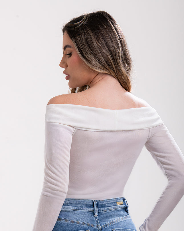 Blusa Natural manga larga