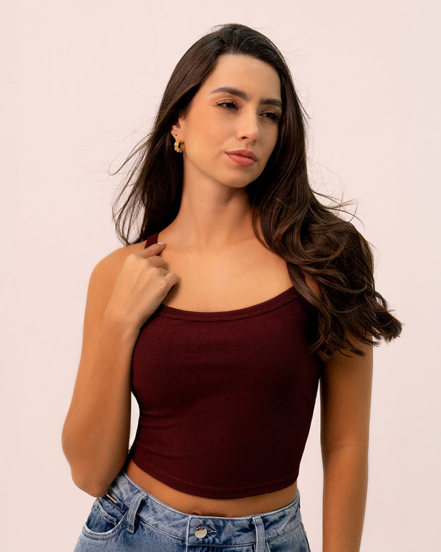 Croptop basico vinotinto