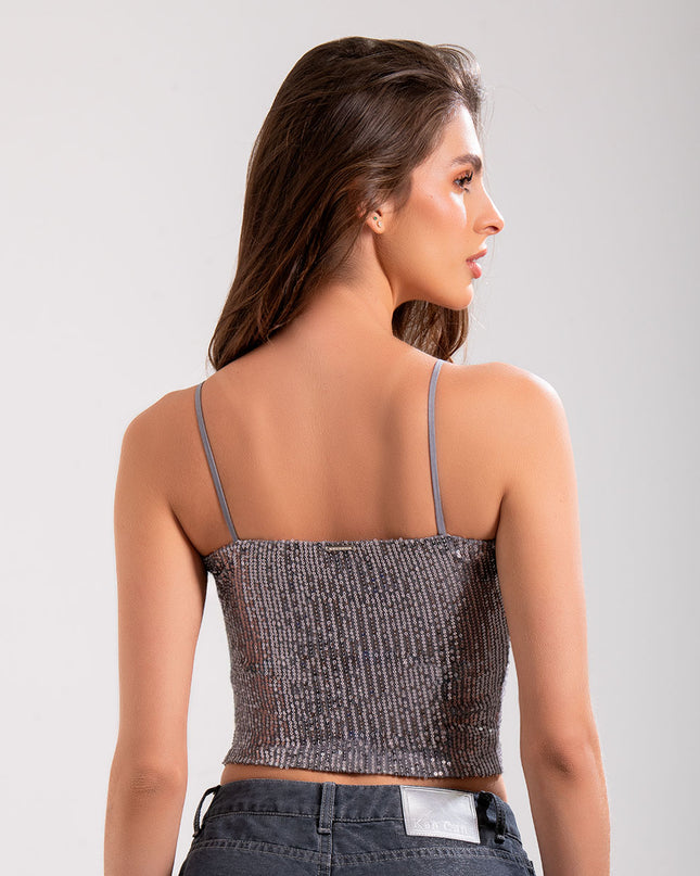 Blusa de tiras con lentejuelas