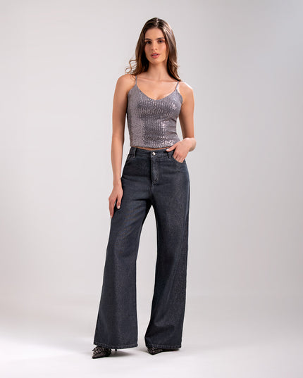 Blusa de tiras con lentejuelas