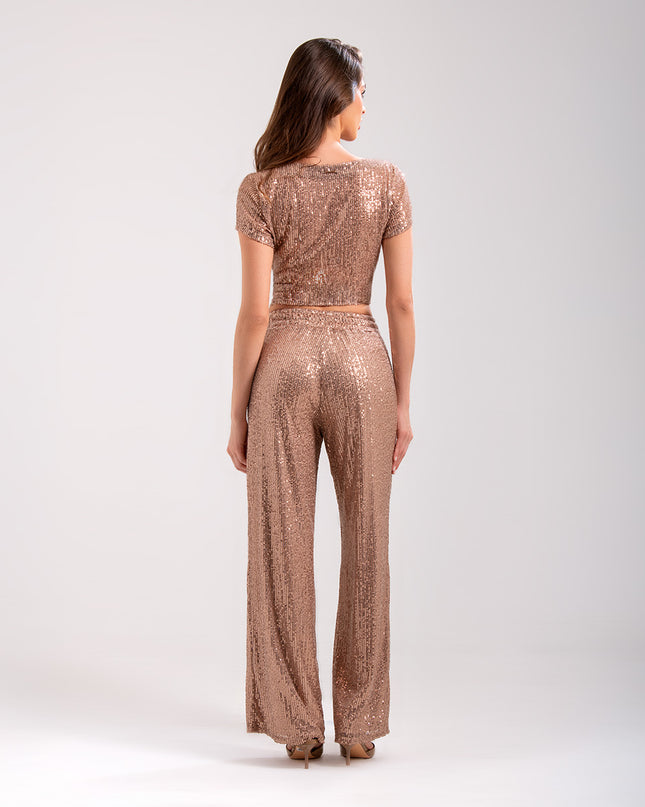 Blusa Camel con lentejuela