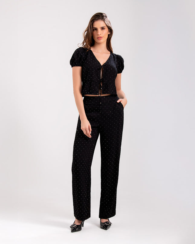 Set Negro con brillos sutil