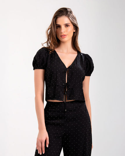 Set Negro con brillos sutil