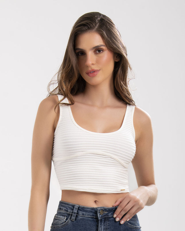 Croptop Natural manga sisa