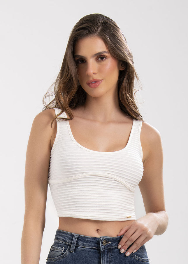 Croptop Natural manga sisa