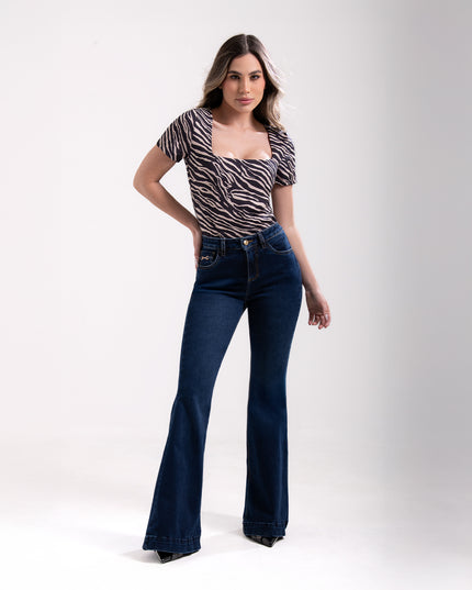 Blusa manga corta estampado zebra