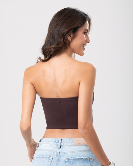 Croptop Strapless café