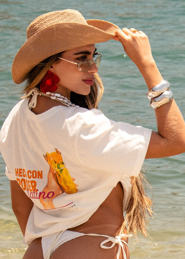 Camiseta Blanca manga corta con estampado