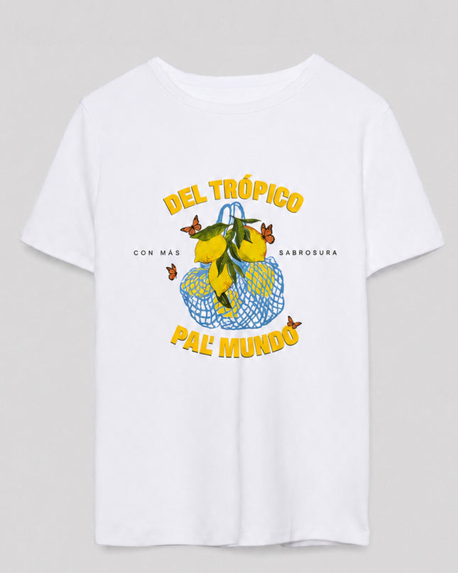 Camiseta Blanca Estampado Limón Tropical — KanCan, imagen 2 de 4