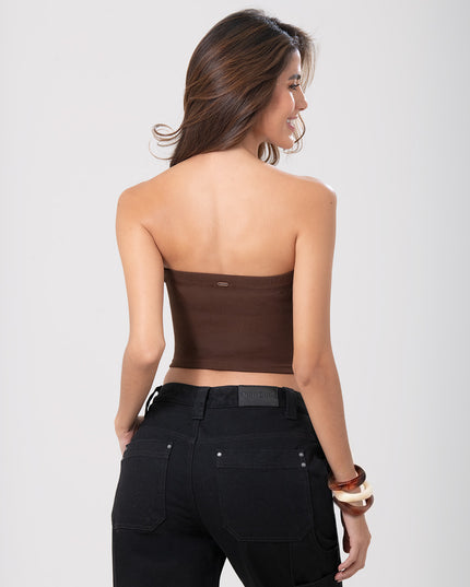 Blusa Basic Strapless chocolate
