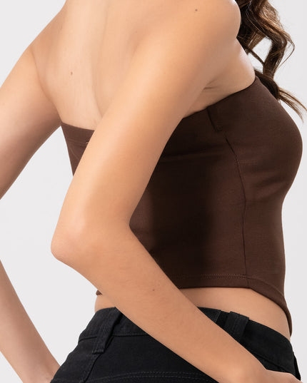 Blusa Basic Strapless chocolate