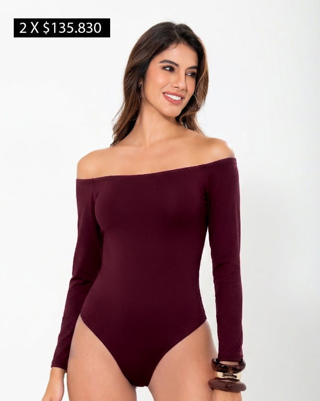 Body escote bardot manga larga