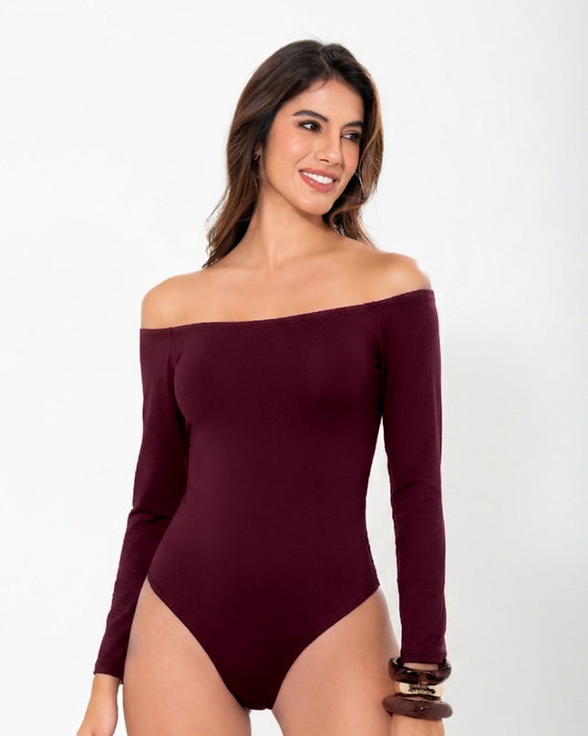 Body escote bardot manga larga