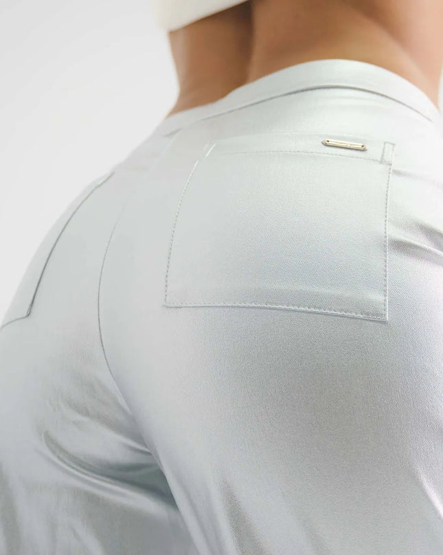 Pantalón parachute metalizado