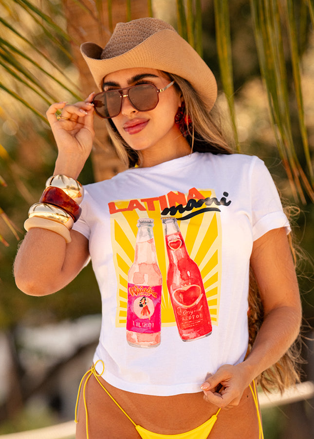 Camiseta Blanca  estampado Latina
