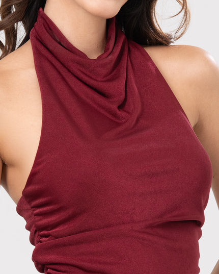 Blusa cuello halter silueta ajustada