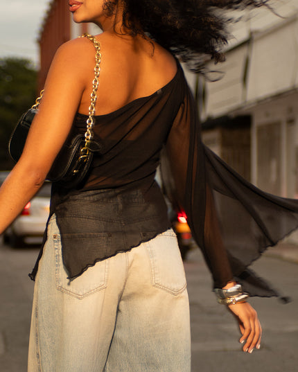 Blusa Asimétrica de un Solo Hombro