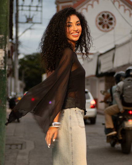 Blusa Asimétrica de un Solo Hombro