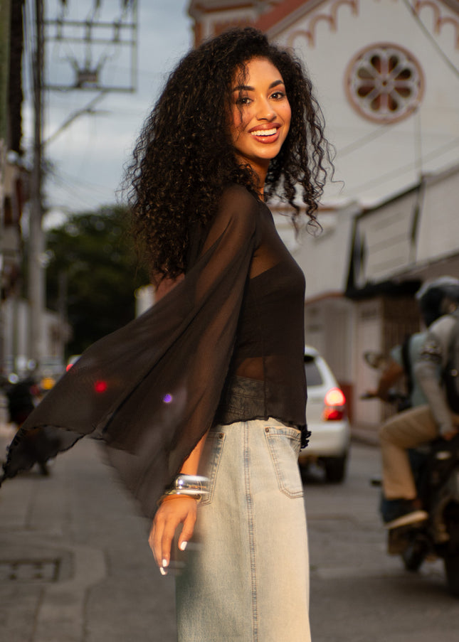 Blusa Asimétrica de un Solo Hombro