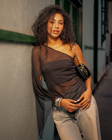 Blusa Asimétrica de un Solo Hombro