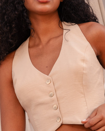 Blusa cuello halter arena