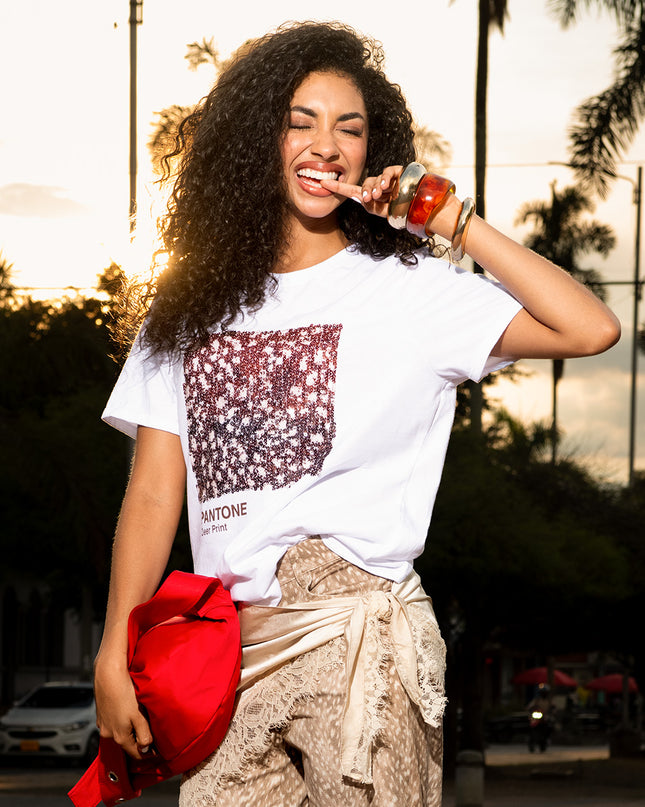 Camiseta Blanca con lentejuela