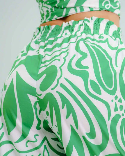 Pantalón Verde Pretina Enresortada