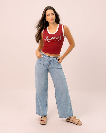 Blusa Vinotinto manga sisa