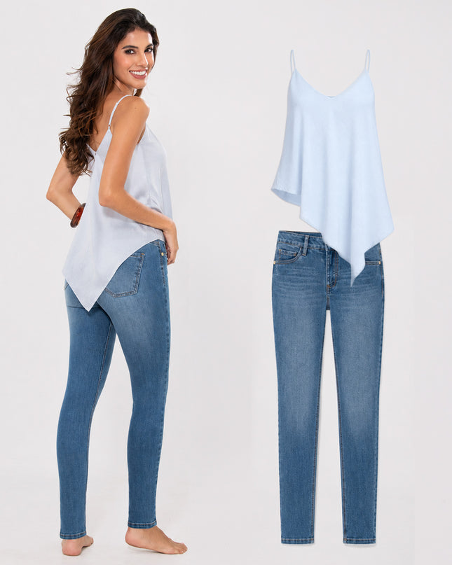 Set Blusa Asimétrica y Jean Skinny Mujer — KanCan