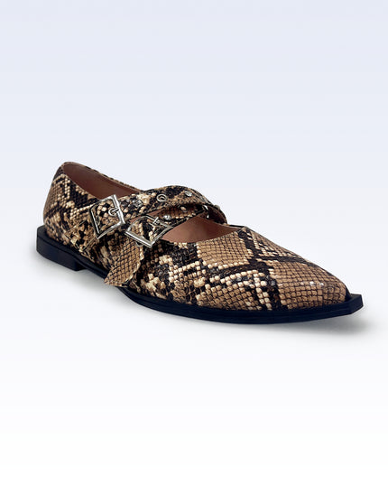 Baleta animal print cruzada