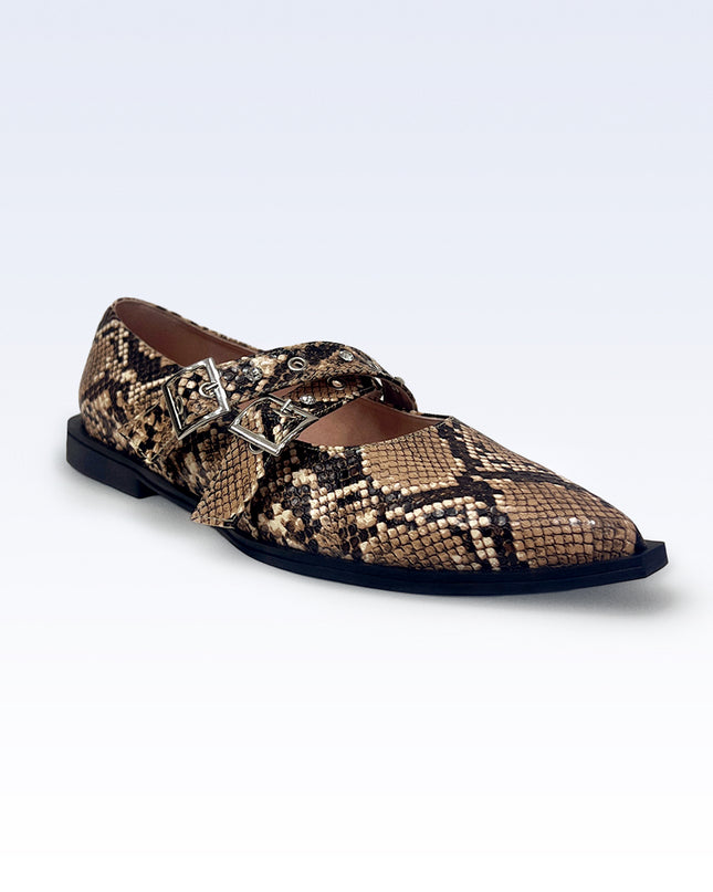 Baleta animal print cruzada