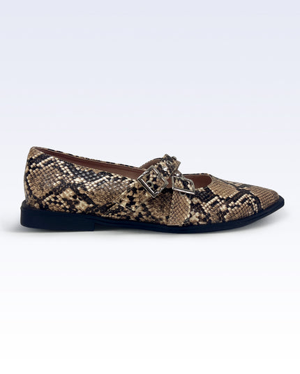 Baleta animal print cruzada