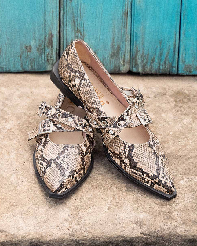 Baleta animal print cruzada