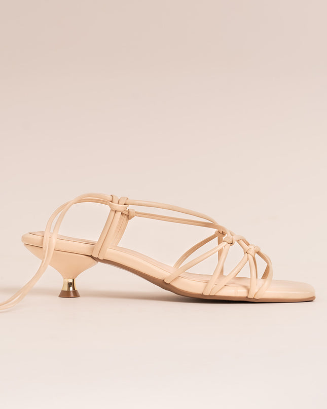 Sandalia de tacon beige