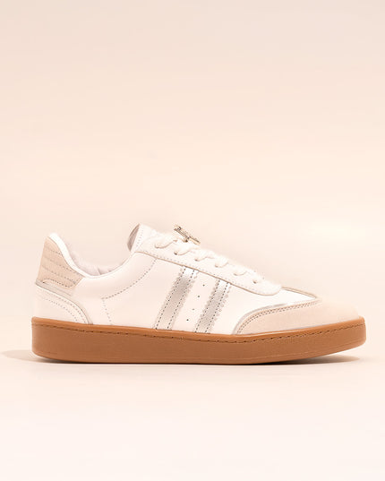 Tenis Blanco con detalle plateado