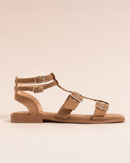 Sandalia plana café