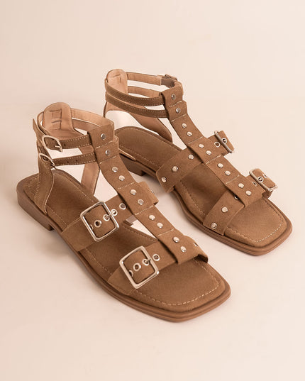 Sandalia plana café