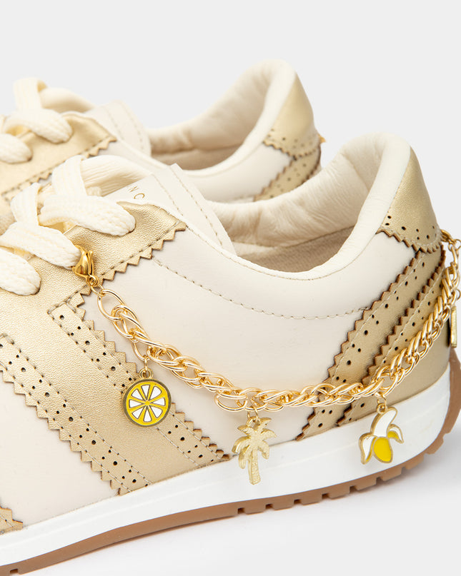 Tenis Casuales Beige y Dorado con Dijes — KanCan, imagen 2 de 5