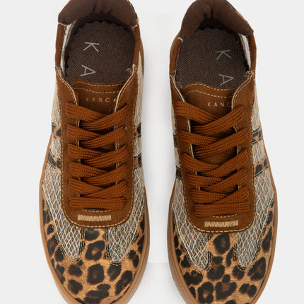 Tenis Casuales Animal Print Café para Mujer — KanCan, imagen 2 de 4