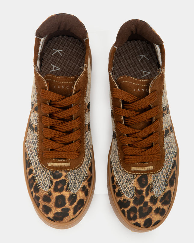 Tenis Casuales Animal Print Café para Mujer — KanCan, imagen 2 de 4