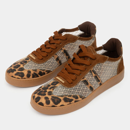 Tenis Casuales Animal Print Café para Mujer — KanCan