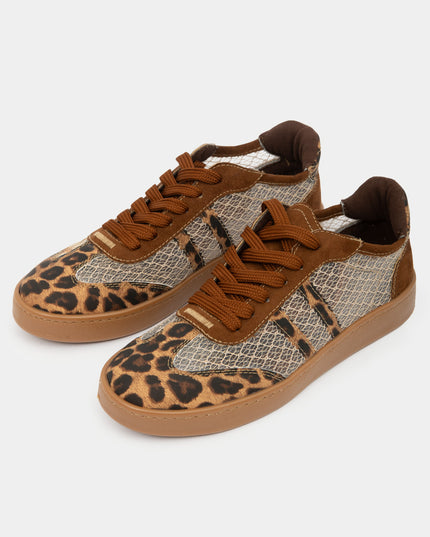 Tenis Casuales Animal Print Café para Mujer — KanCan
