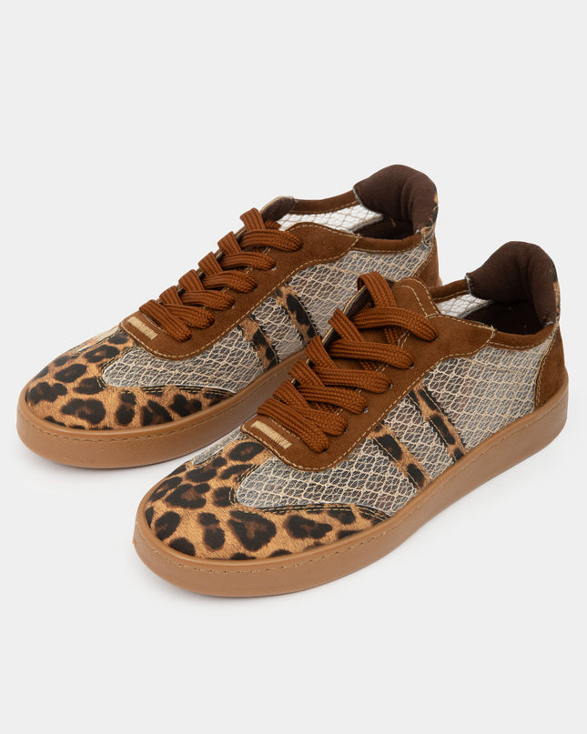 Tenis Casuales Animal Print Café para Mujer — KanCan