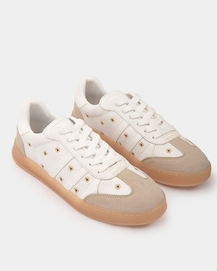 Tenis Blancos con bordado floral