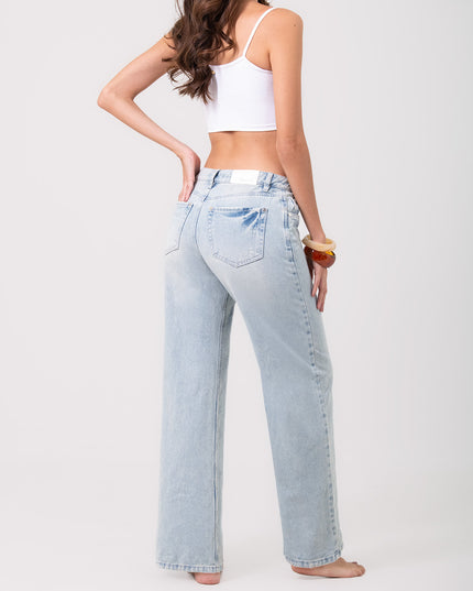 Jean Wide leg tiro medio claro