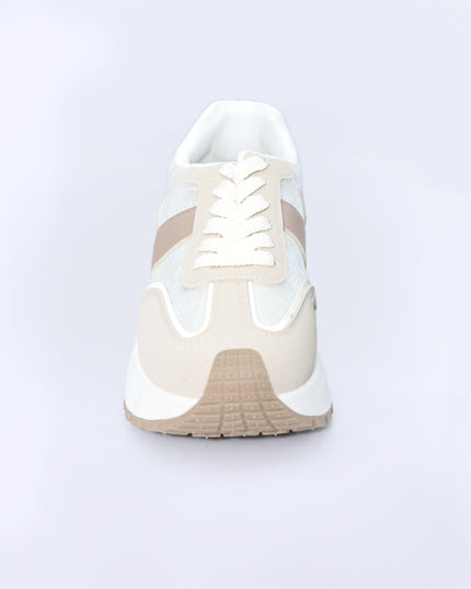 Zapatilla beige con jackard