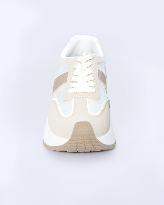 Zapatilla beige con jackard
